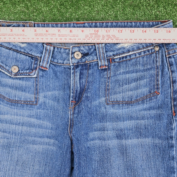 Marithe Francois Girbaud Distress Boot Jeans Flap Snap button pockets Y2K - Picture 10 of 15